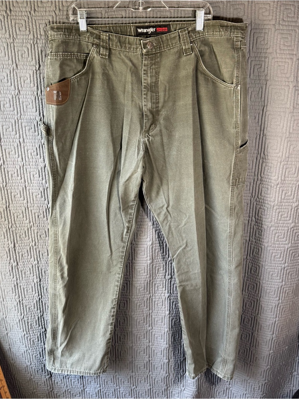 Wrangler Riggs Workwear Mens Carpenter Pants Size 40x32 Loden Green Ripstop Work